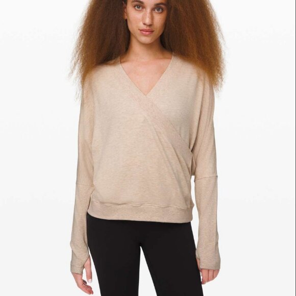 Lululemon Seek Stillness Pullover Heathered Cashew, Modal French Terry, XS - Picture 3 of 9